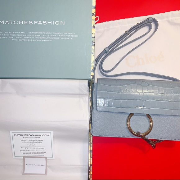 Chloe Faye Crocodile-effect Shoulder Bag - Picture 2 of 4